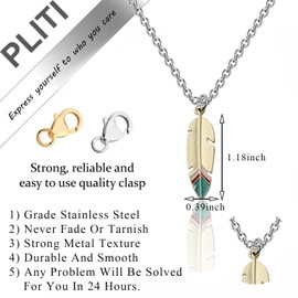 PLITI Find Your Tribe Love Them Hard Feather Necklace My Tribe Gift Girls Inspirational Friendship Quotes Gift Bride Tribe Sorority Sister Jewelry (Find feather necCA)