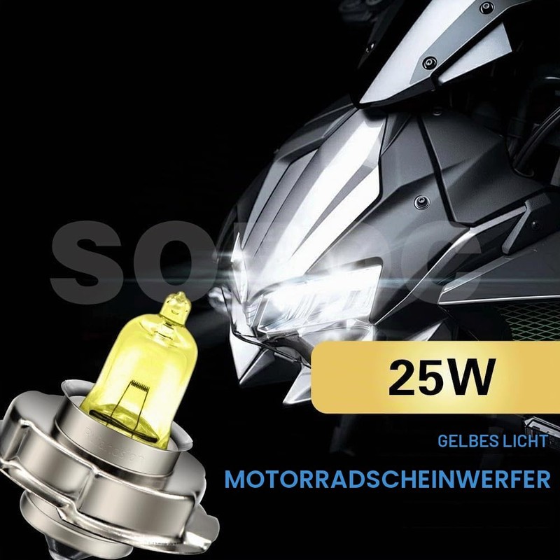 SOFOC P26S 12V 25W Halogen Lamp Yellow Motorcycle Headlight Indicator