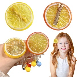 Haarklammern für Mädchen, 2 Stück orangefarbene haarclips damen, Haarnadeln, Haarschmuck für Mädchen mit Fruchtmotiven, Accessoires für Fasching Karneval Party