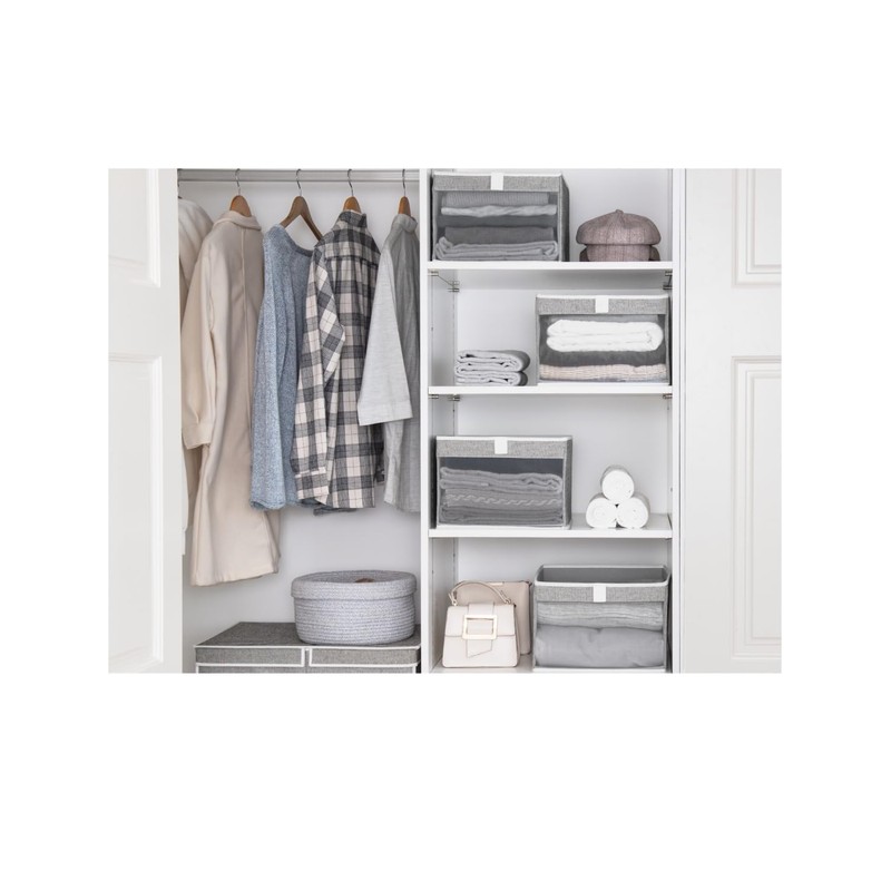 StorageWorks Closet Storage Bins, Large Storage Baskets with Clear Window
