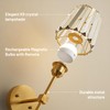 Crystal Battery Operated Wall Sconces Set of 2, Gold Rechargeable