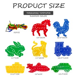 YSDYY 8 Piece Stringing Toys, Fine Skill Toys, Toddler Toys, Creative Toys, Educational Toys, DIY Stringing Toys, Plastic Stringing Toys, Toddler Travel Toys