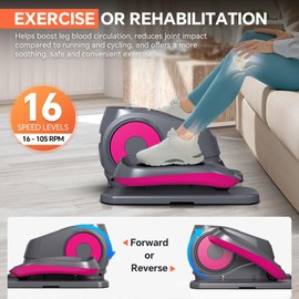 2025 New Under Desk Elliptical Machine, Electric Ellipse Leg Exerciser Pro As Seen On TV with 16 Adjustable Speed, Quiet and Fully Assembled with Remote Control & Non-Slip Foot Straps