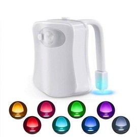 8 Colours LED Toilet Night Light Motion Activated Seat Sensor Lamp Toilet Bowl Nightlightfor Bathroom, Washroom,Unique & Funny Birthday Gifts Idea for Dad Teen Boy Kids Men Women