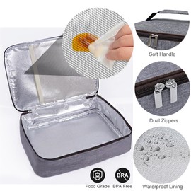 DDhayyp 4.5L Lunch Box for Adults, Portable Tote Bag Leak-Proof Thermal Cooler Bag Waterproof Container Lunch Organizer for Work School Picnic Travel (Grey)