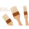 3-Piece Natural Bristle Pastry and Basting Brush Set with Wooden