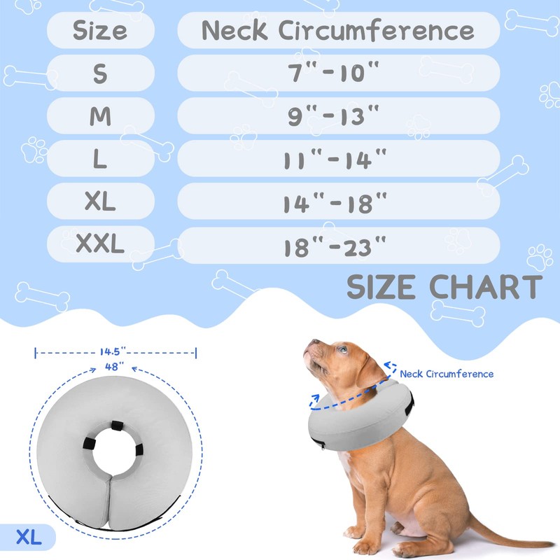 Supet Inflatable Dog Cone Collar Alternative After Surgery, Dog Neck