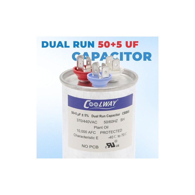 COOLWAY 50/5 uF 50+5 MFD ± 5% 370 V o