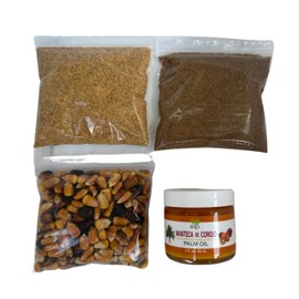 Generic Pescado Ahumado, Jutia, Maiz Tostado y Manteca de Corojo 2 oz, Elegua Offering Kit, Santeria, Yoruba, Ifa EKU Eja Awado