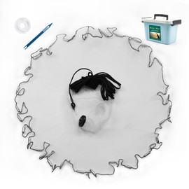 Handmade American Saltwater Fishing Cast Net, BETTER LEADER Fish Net for Bait Trap 3/4/5/6/8 FT Radius with Heavy Duty Real Zinc Sinker Weights Fishing Net for Freshwater and Saltwater