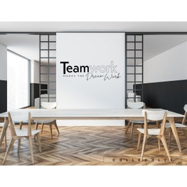 TEAMWORK makes the dream work Wall Decal - Teamwork Decal - Teamwork Wall Art - Motivational Office Wall Art - Office Wall Decor Business Front store Entry way| 69 x 22 inches | Black Matte |