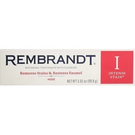 Rembrandt Whitening Toothpaste with Fluoride Intense Stain Mint 3.52 Oz 2 Pack