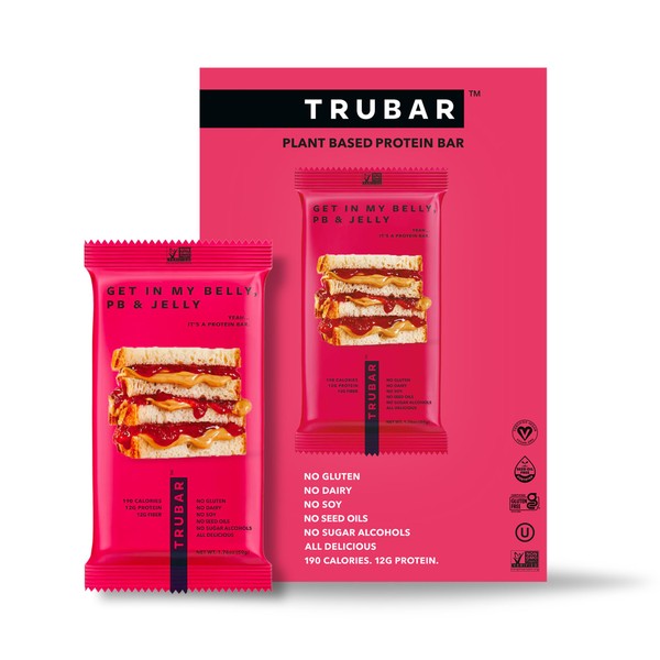 TRUBAR Vegan Protein Bar, Get In My Belly Pb &