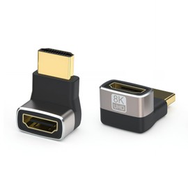 OIHCAZ 270 Degree HDMI Adapter, 2PCS HDMI to HDMI Connector Angle Male to Female HDMI Adapter 2.1 with 8K@60Hz, 4K@120Hz for TV Monitor Projector Game Console