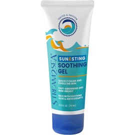 STREAM 2 SEA Stream2Sea Sun & Sting Gel Calmante De Aloe Para Cara Y Cuerpo, Gel De Aloe Vera Orgánico Para Alivio De Quemaduras Solares, Gel De Aloe Vera De Tamaño Viaje Para La Piel, Cui