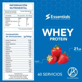 Essentials Whey Protein Fresa 4lbs                                                                                                                    