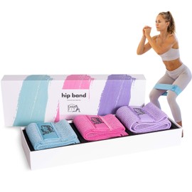 CASAFIT Hip Bands Resistance Bands Fitness Bands Booty Band Made of Fabric 3 Strengths for Leg Training Butt Training (Set of 3: Tricolour Pastel)