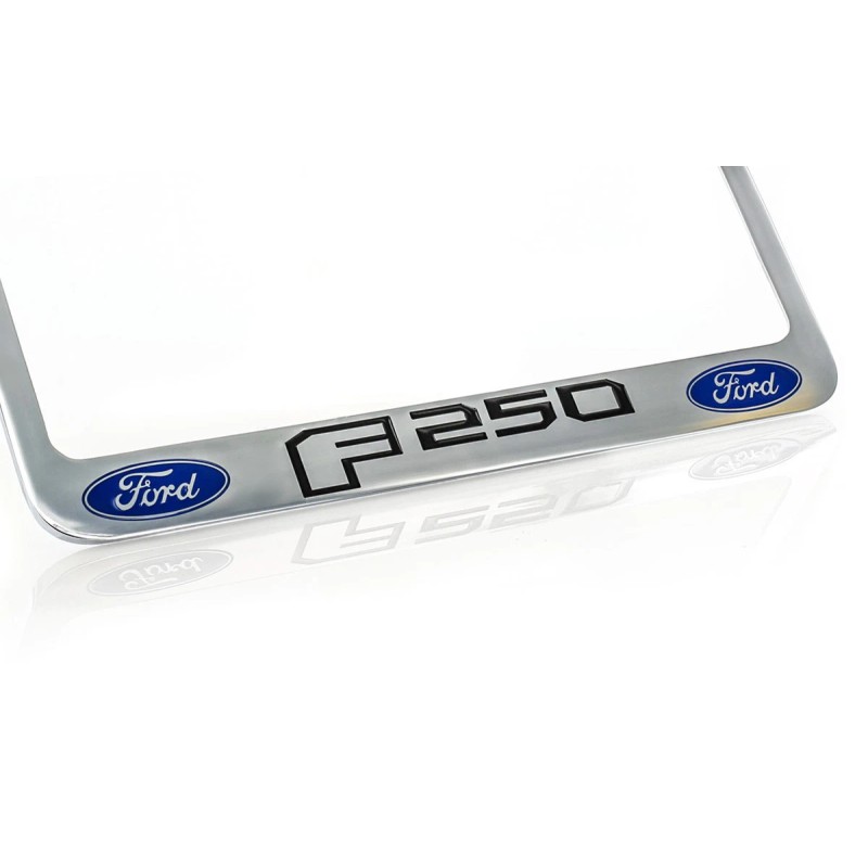 Ford F 250 Chrome Plated Brass Metal License Plate Frame