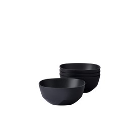 Mepal – Servierschale 4 Stück Silueta – Spülmaschinen- und mikrowellenfest – Salatschüssel – Tapas Teller – Geschirr – 750 ml – Nordic black