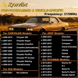 4 sensores TPMS preprogramados, sensor de sistema de monitor de presión de neumáticos de 315 MHZ, compatible con Dodge Jeep Ram Chrysler Reemplazar 56029479AB