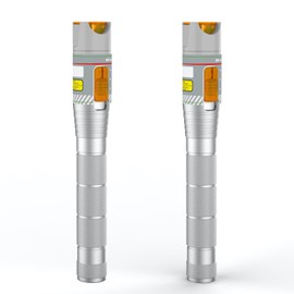 2PCS Visual Fault Locator VFL - Fiber Optic Cable Tester Pen with LC/FC/SC/ST Interface Adapter, Network Cable Test Kit with Fiber Light Source Testers (Aluminum)