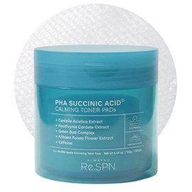 Re.SPN PHA Succinic Acid Calming Toner Pads – Daily Exfoliating, Hydrating and Soothing with CICA, Caffeine, Non-comedogenic, Vegan, Glass Skin, K-Beauty (70 Count)