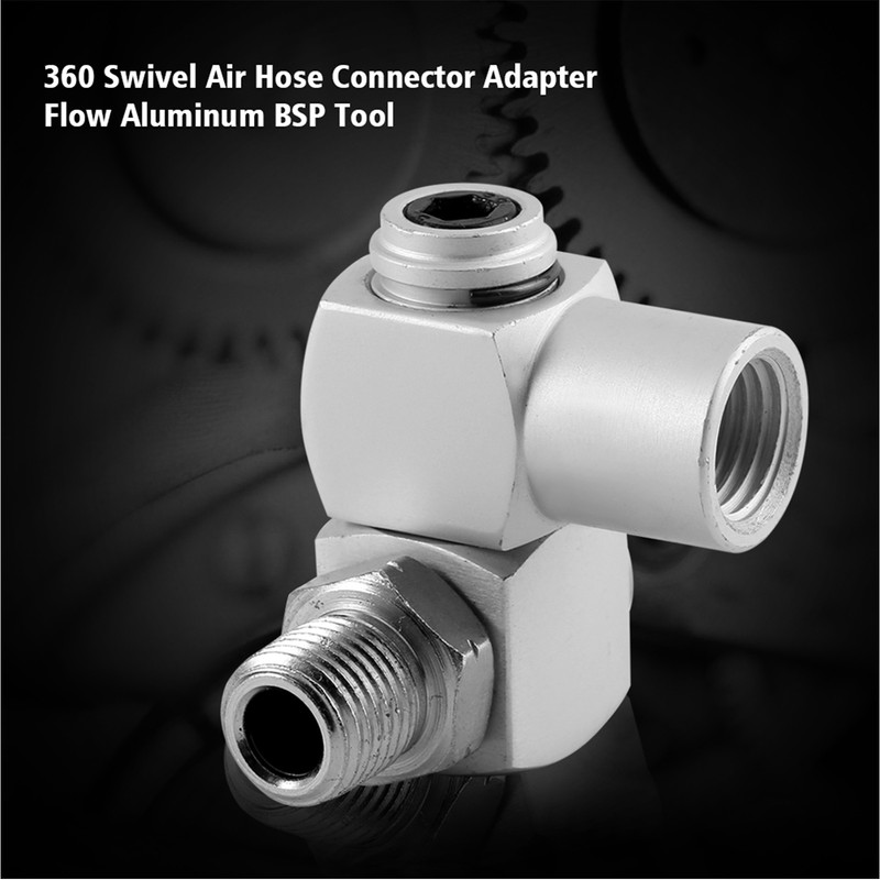 4pcs/Set Aluminum 1/4" Universal 360 Swivel Air Hose Connector Adapter