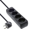 InLine® Socket Strip, 4-Way Protective Contact 5 m, Black