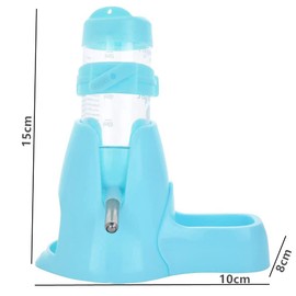 Norhogo Hamsters Water Bottle Automatic Feeder with Stand 80ml ater and Food Dispenser for Small Animals, Guinea Pig, Rat, Rabbit, Dwarf, Gerbil, Chinchilla (Blue)