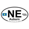 US Decal, Inc. Auburn, Nebraska Oval Sticker with State Flag
