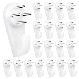 20 Pcs Plastics No Trace Picture Hangers Picture Hangers Hanging Kit Invisible Nail Screws Wall Hooks Hardwall Drywall Hooks for Tapestry, Clocks, Hanging Picture, Cement Wall, Hard Walls and More (L)