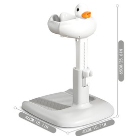 Pentasmile Baby Shower Stand and Baby Shower Standing Support Adjustable Standing Bath Stand with Non-Slip Base and Anti-Pinch Design for 6-36 Month Olds (Ash gray)