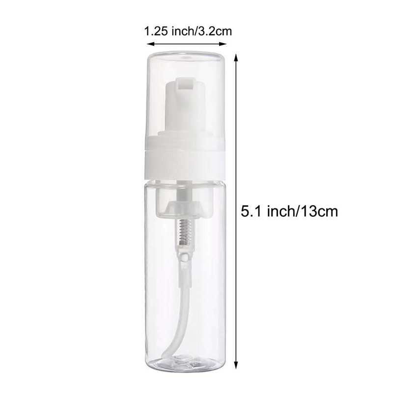 UTENEW 2-Piece Plastic Foamer Bottle Clear Pump Dispenser Mini Travel