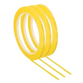 PATIKIL 3 Pack Whiteboard Tape, 2.5mm 0.1 Inch Art Tape Dry Erase Board Pinstripe Thin Tape for Graphic Chart Grid Drafting Electrical Marking, Dark Yellow