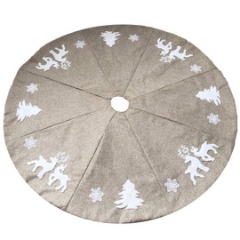 BESPORTBLE Felt Tree Blanket 122 cm Linen Christmas Tree Skirt Reindeer Tree Skirt Christmas Tree Underlay Skirt Christmas Tree Blankets Christmas Tree Rug for Christmas Decoration