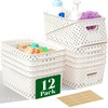 12 Pack Plastic Storage Baskets for Organizing, Storage Baskets for