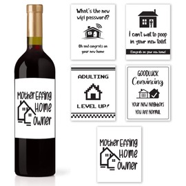 Funny Housewarming Gifts - 5 Wine Labels for House Warming Presents for Couple, New Homeowners or Realtor Gifts - Funny First Time Home Owner Gift Ideas - Housewarming Gifts New Home