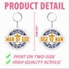 Man of God No Weapon Formed Keychains 2 Inches Funny