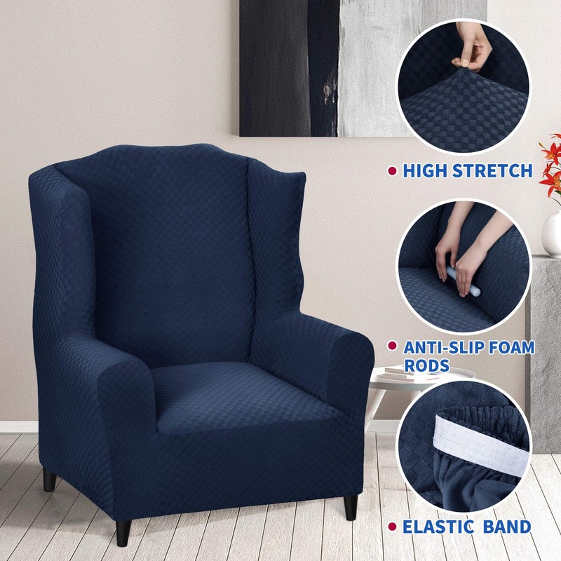 MAXIJIN Elastic Armchair Cover with Ears, 1 Piece, Jacquard Sofa
