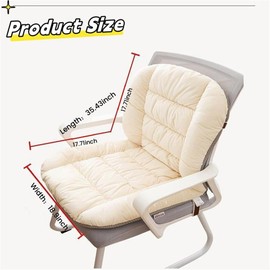 Gujuja Chair Cushion Plush with Ties Dorm Chair Cushion Rocking Chair Cushion Soft Seat Cushion Chair Cushions for Dorm Desk Chair (Dark Grey)