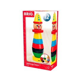 BRIO Infant & Toddler 30120 - Stacking Clown - 9 Piece Wood Stacking Toy for Kids Ages 1 and Up