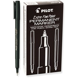 Pilot Extra Fine Point Permanent Markers, Black Ink, Dozen Box (44102) by Pilot