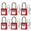BOZZYS Lockout Tagout Locks,6Pack Red Loto Locks,2 Keys Per Safety