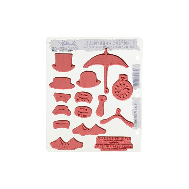 Stampers Anonymous AGCMS371 Distinguished Excellent Rubber, Grey, Red, Large, Pack