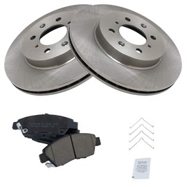 TRQ Front Brake Pad & Rotor Kit Brake Pads Brake Rotor Ceramic Compatible with 2003-2005 Honda Civic 1994-1997 Civic del Sol 2009-2013 Fit