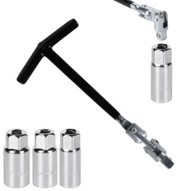 shallyong Spark Plug Wrench, Spark Plug Wrench Universal 16 mm, 18 mm, 21 mm, T-Handle Spark Plug Wrench Set, Spark Plug Tool Set for Cars and Motorcycles