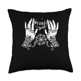 Mehndi Girl | Indian Body Art | Henna Skin Decoration Throw Pillow