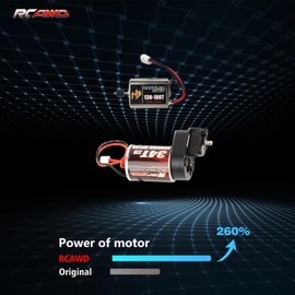 RCAWD 260% More Power Motor 370 34T CR18P Transmission Gearbox Set for Hobbyplus 1/18 CR18P EVO Rock Van Trail Hunter Series Upgrades Part Black