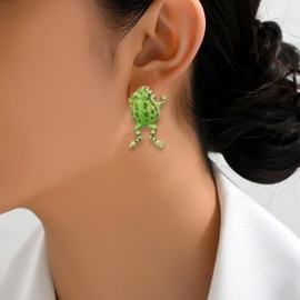 Frog Earrings for Women Cute Green Animal Earring Funny Unique Jewelry Gifts for Her Christmas Stocking Stuffers