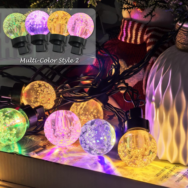 AWQ 20 LED 41FT Globe Ball String Lights, G40 Crystal
